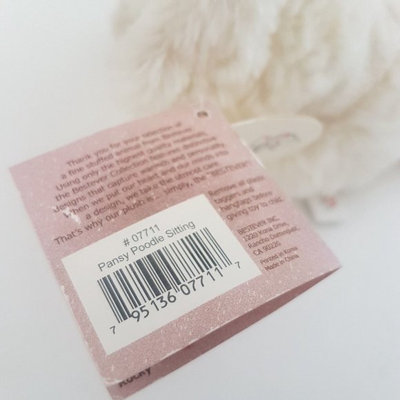 BESTEVER Plush Puppy Passion Pansy Poodle Sitting Toy Dog Stuffed Animal - Picture 11 of 13